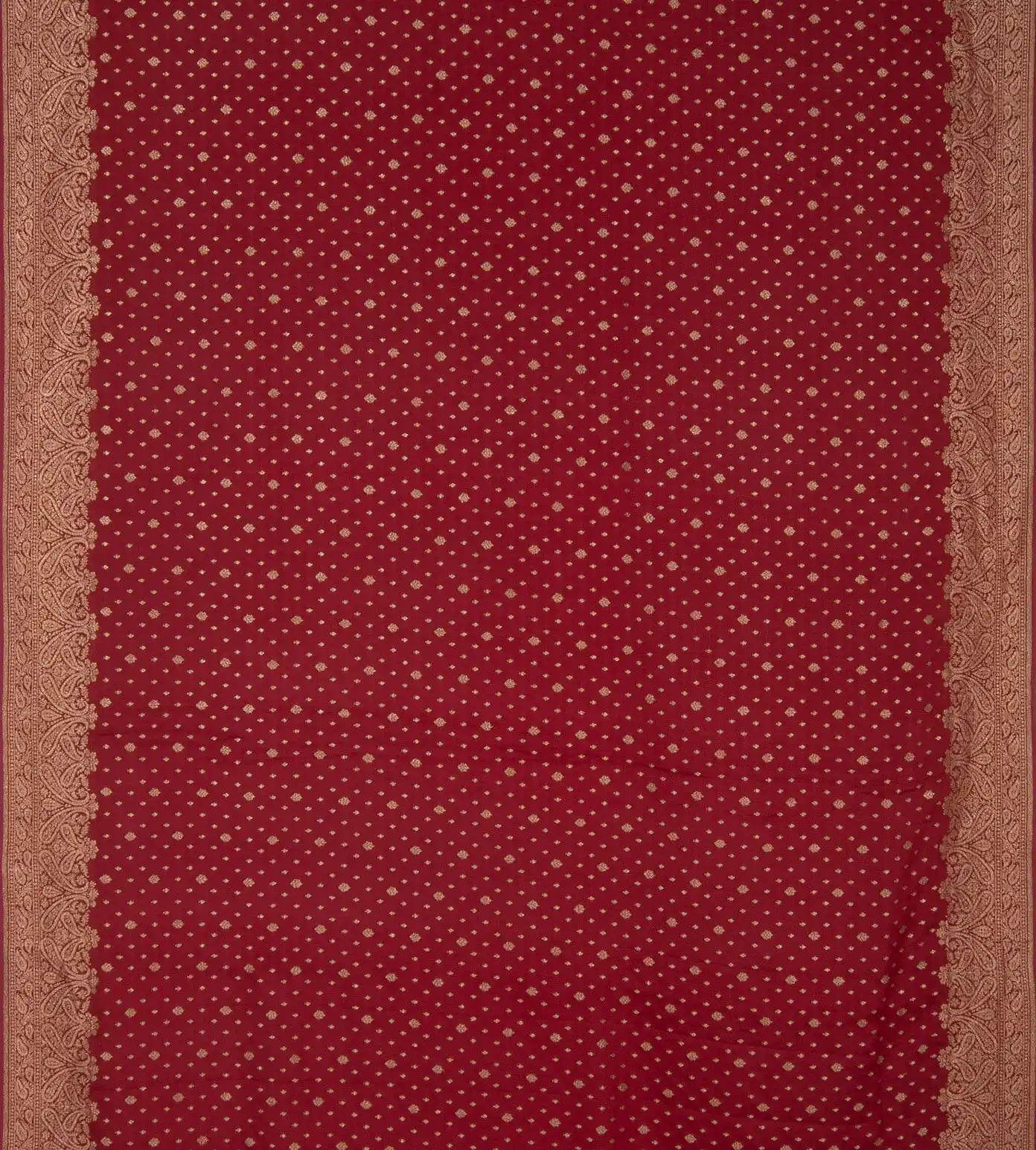 Red Banaras Crepe Saree2