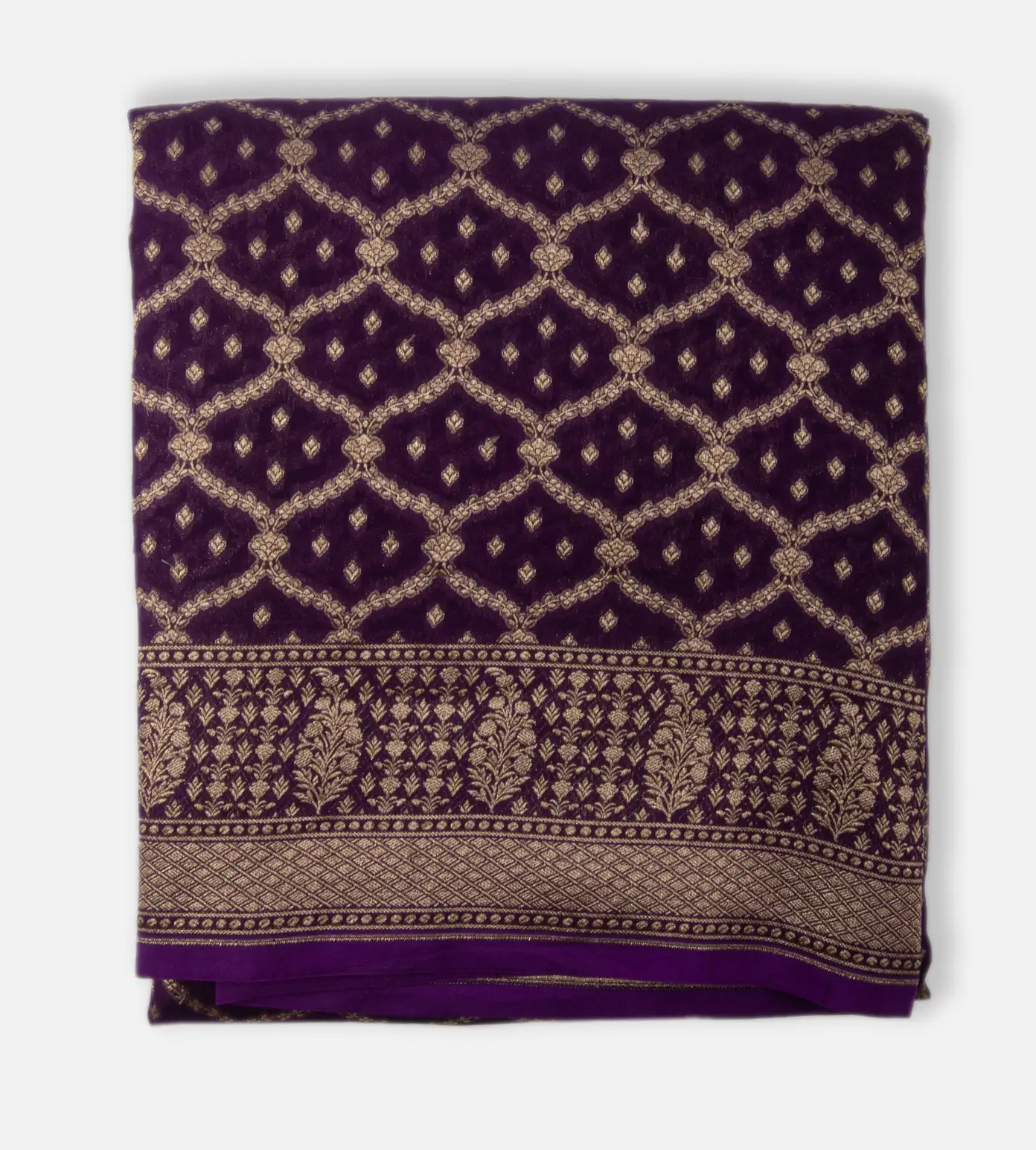 Purple Banaras Organza Saree1