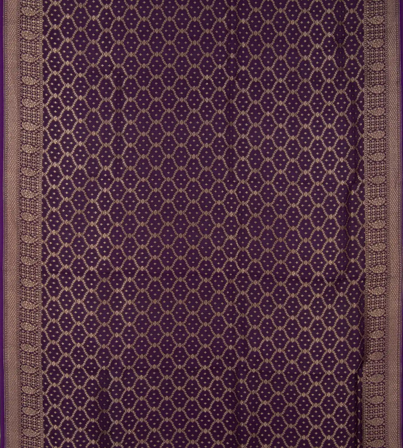 Purple Banaras Organza Saree2