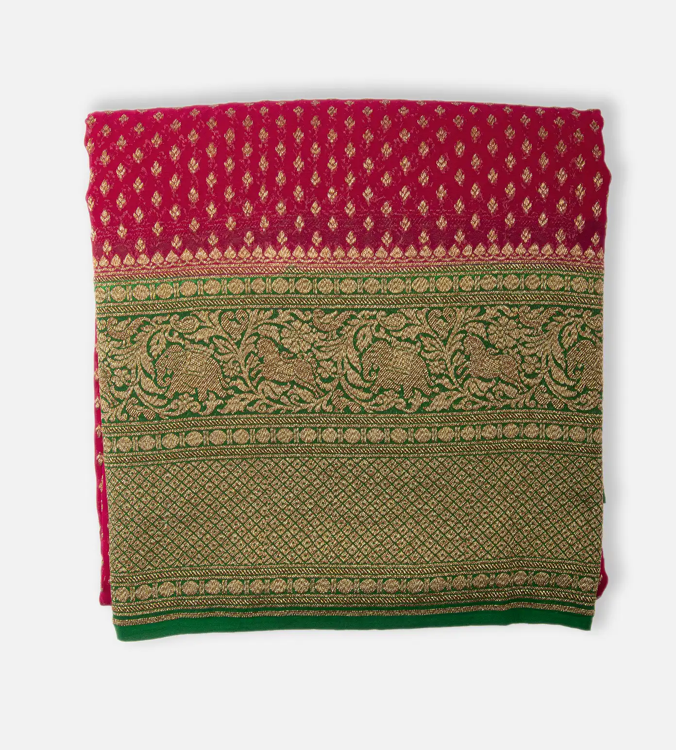 Pink Banaras Georgette Saree1