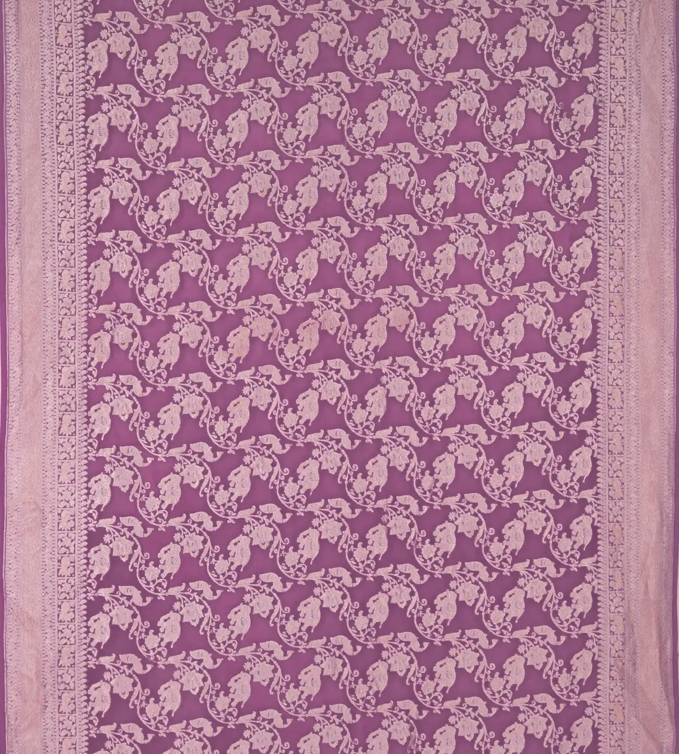 Lavender Banaras Georgette Saree2