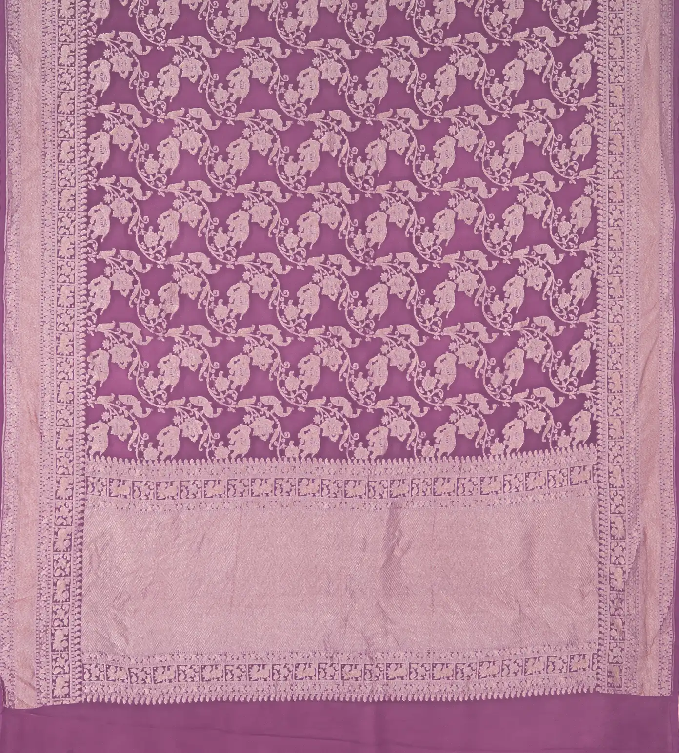 Lavender Banaras Georgette Saree3