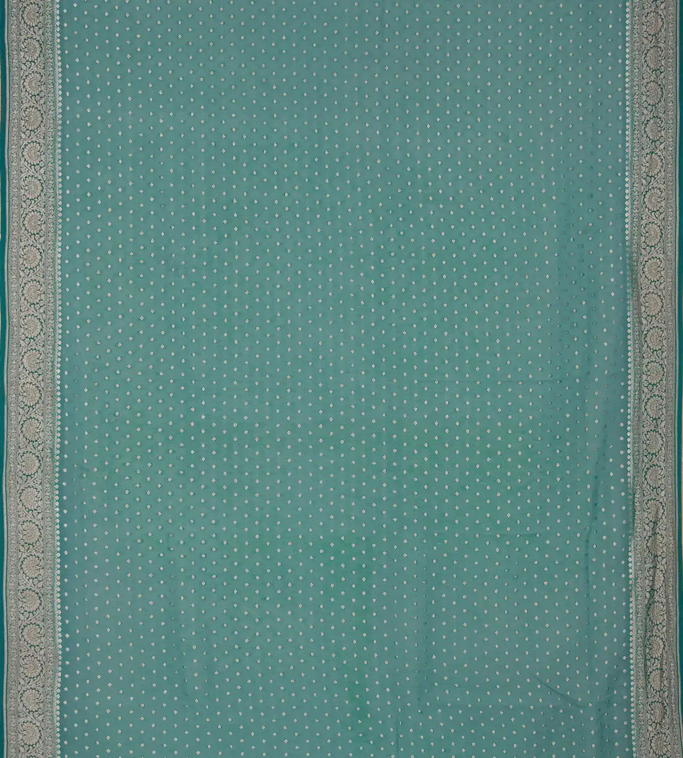 Sea Blue Banaras Georgette Saree2