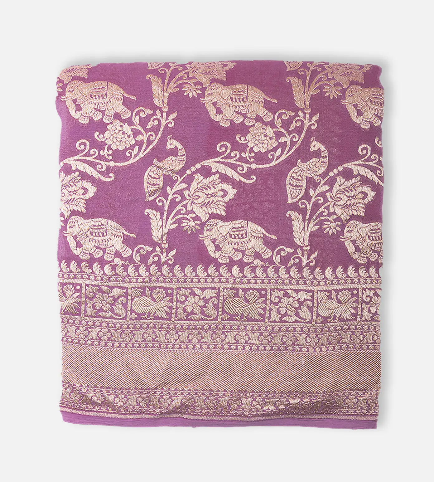 Lavender Banaras Georgette Saree1