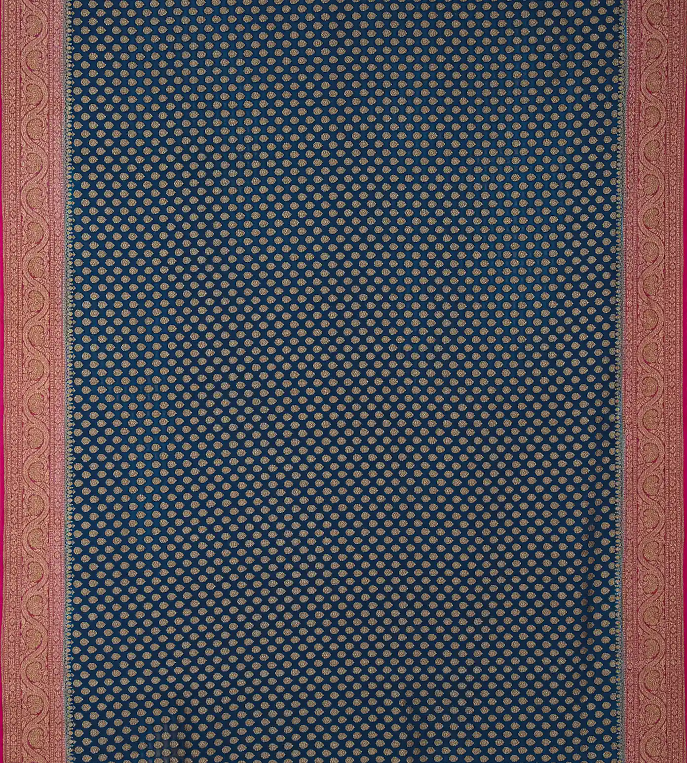 Cobalt Blue Banaras Georgette Saree2