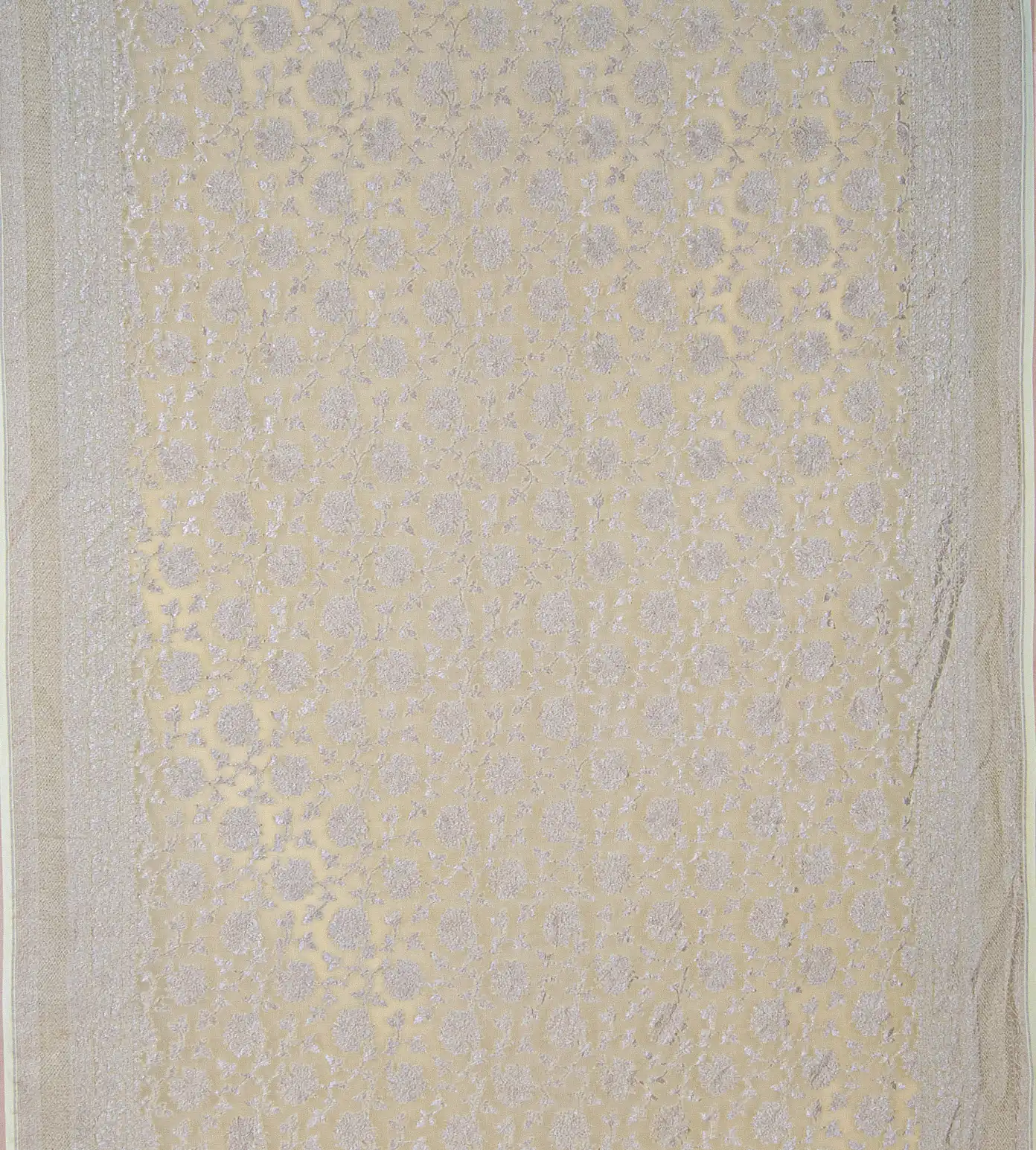 Light Yellow Banaras Georgette Saree2