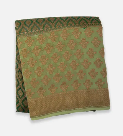 Deep Green Banaras Georgette Saree1