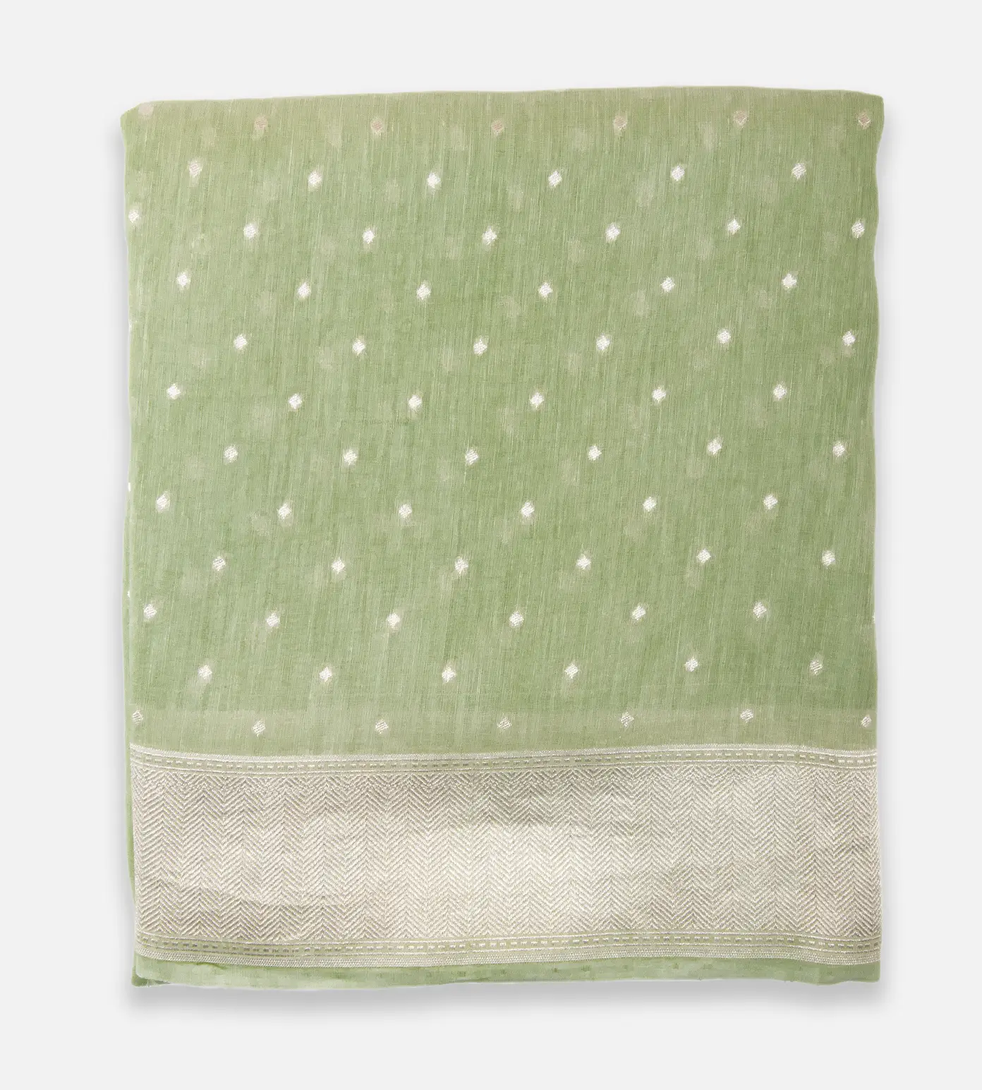 Pastel Green Linen Georgette Saree1