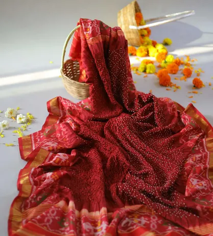 Red Bandhani Patola Dupatta1