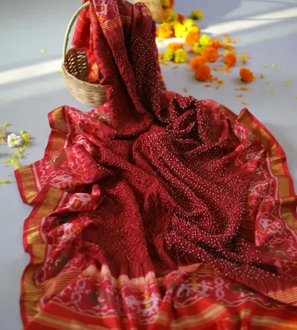 Red Bandhani Patola Dupatta3