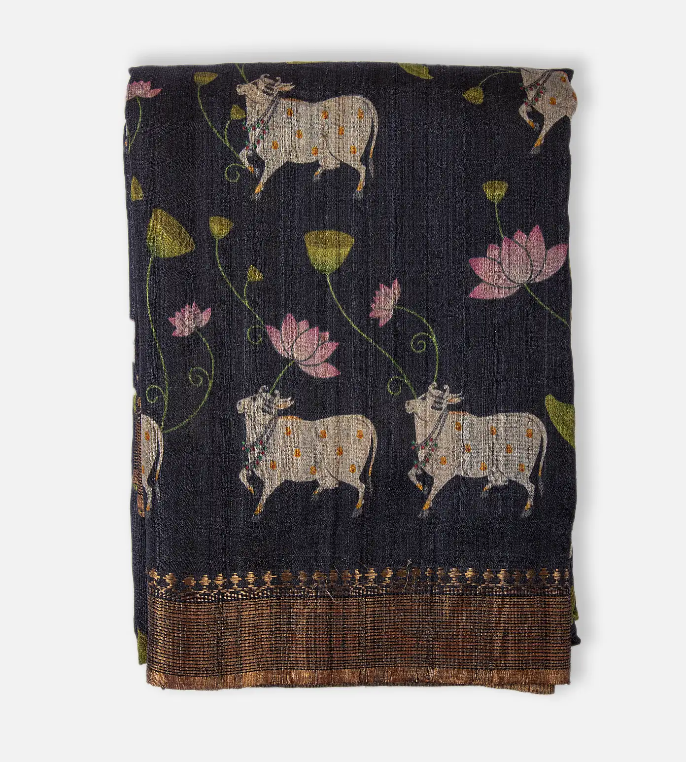 Black Tussar Printed Saree1