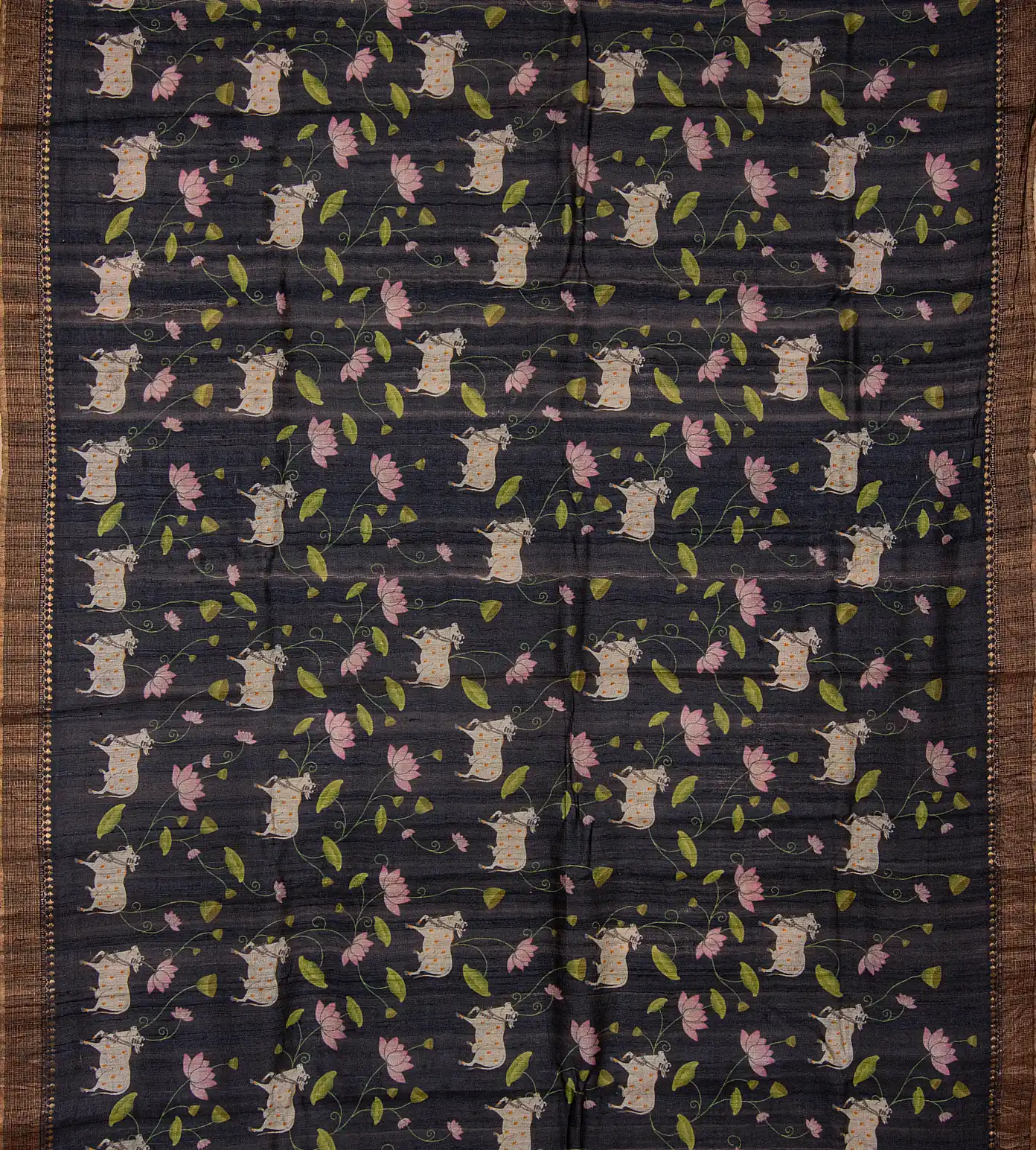 Black Tussar Printed Saree2