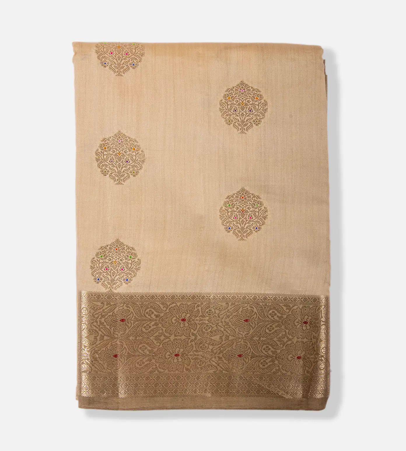 Light Beige Chaniya Silk Saree1