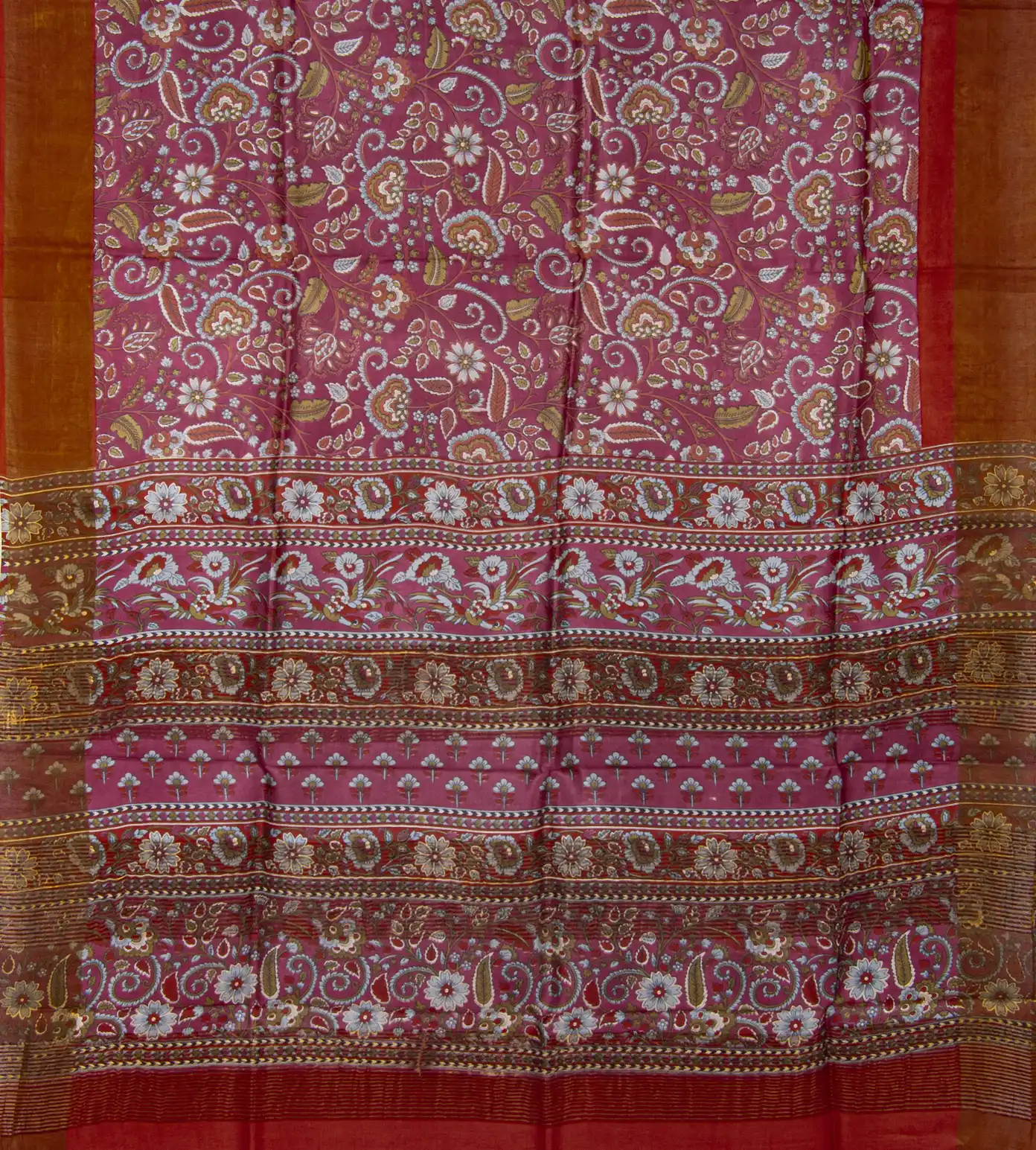 Pink Tussar Printed Saree3