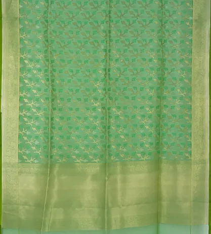 Light Green Kora Silk Saree3