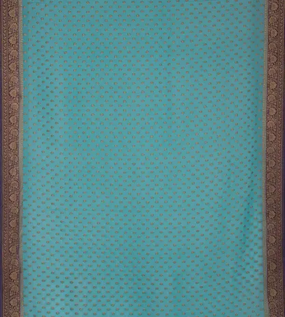 Turquoise Blue Banarasi Georgette Saree2