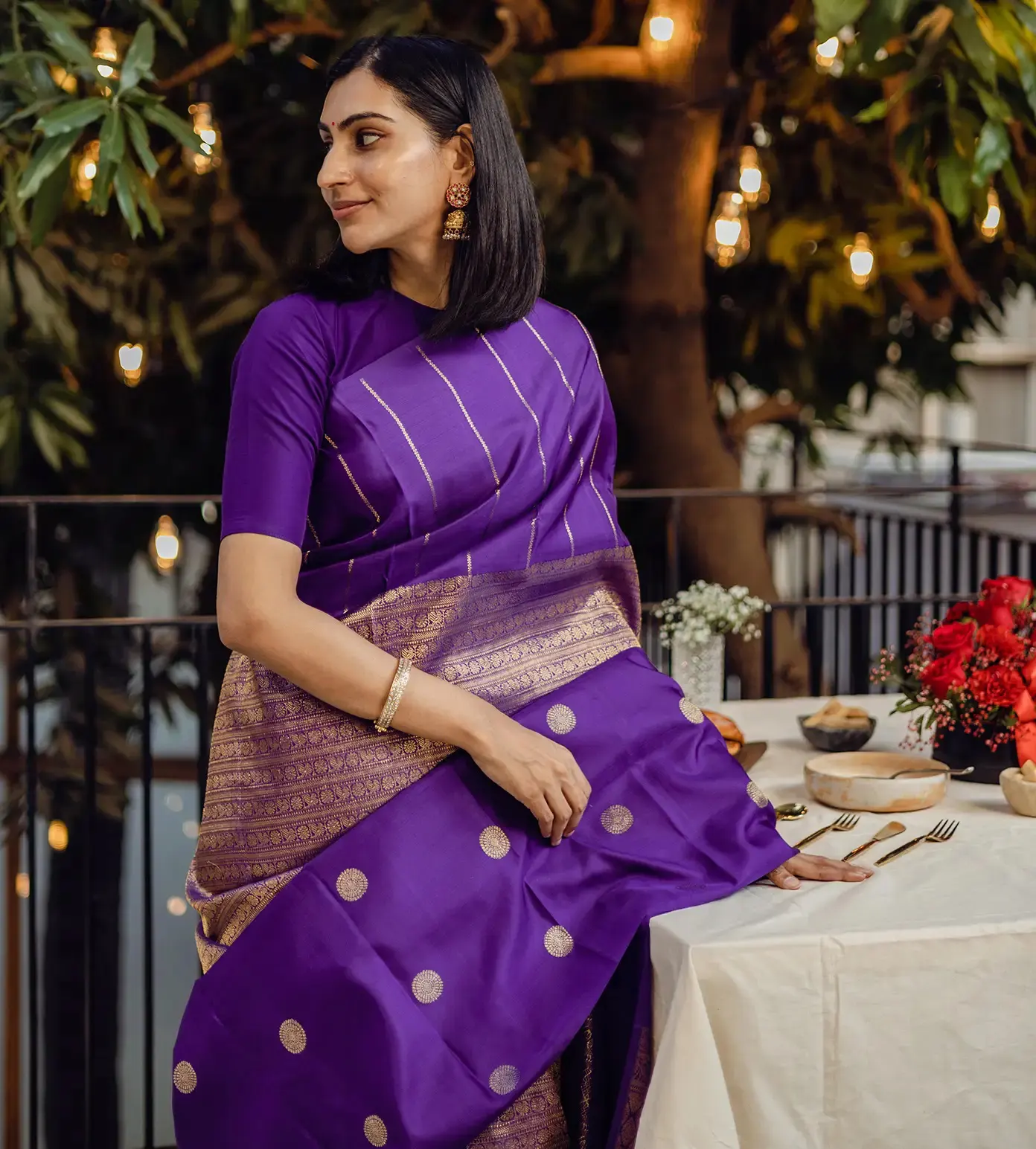 Violet Kanchipuram Silk Saree4
