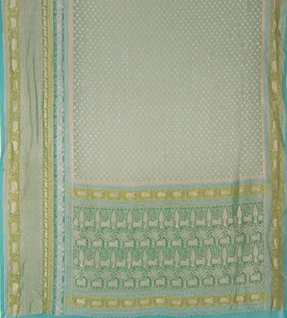 Pastel Green Banarasi Georgette Saree3