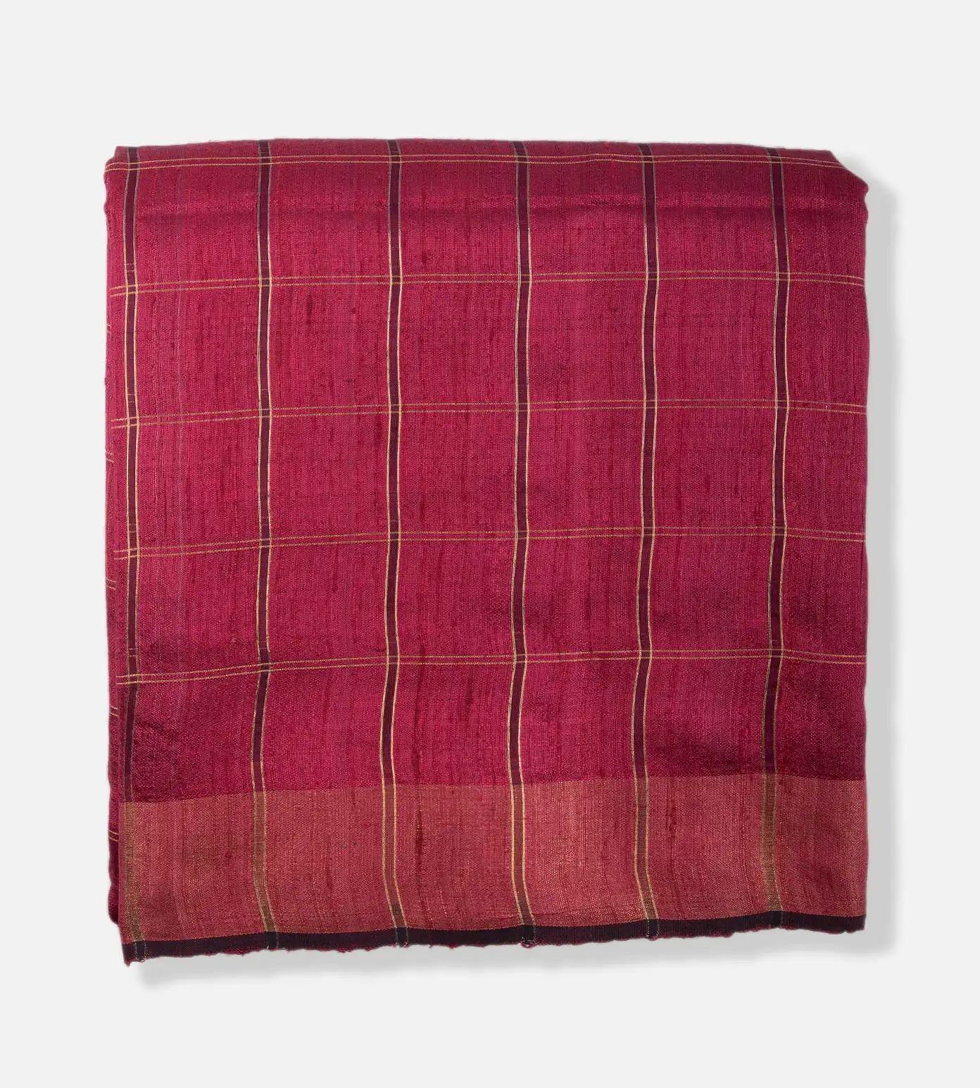 Deep Pink Tussar Saree1