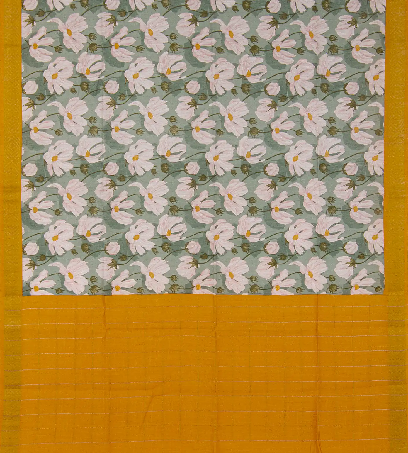 Light Green Tussar Printed Saree3