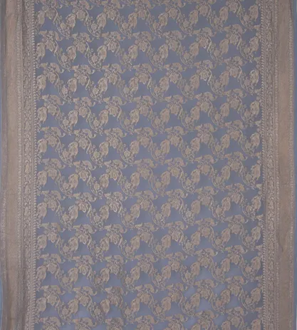 Grey Banaras Georgette Saree2