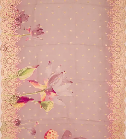 Pastel Pink Organza Embroidery Saree2