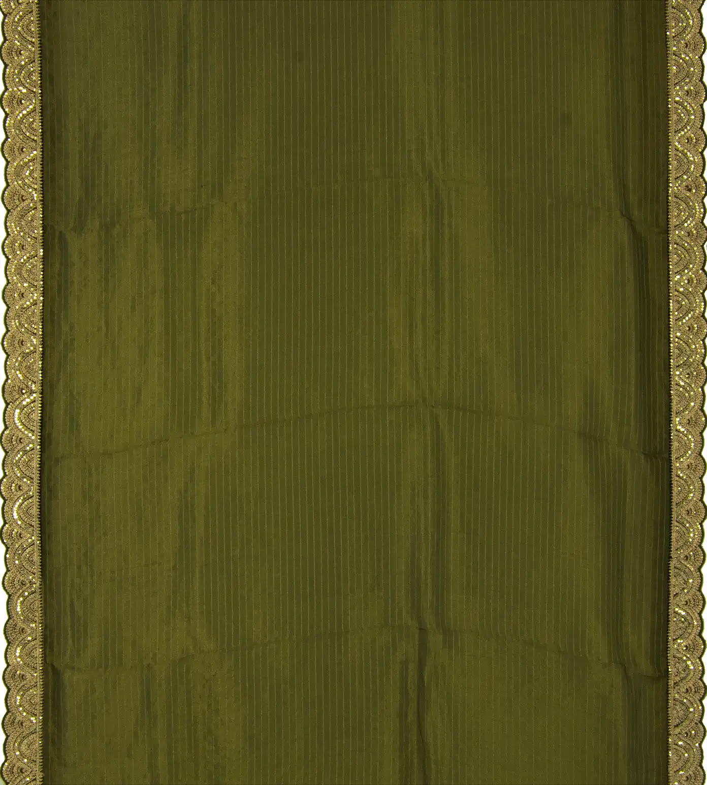 Olive Green Organza Embroidery Saree2