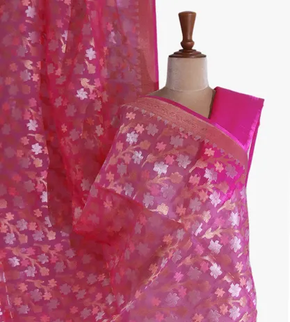 Pink Kora Silk Saree1
