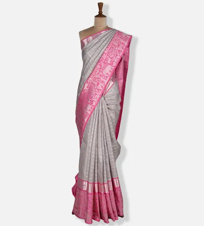 Light Grey Kanchipuram Silk Saree2