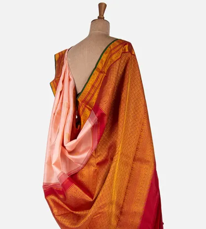 Light Peach Kanchipuram Silk Saree3