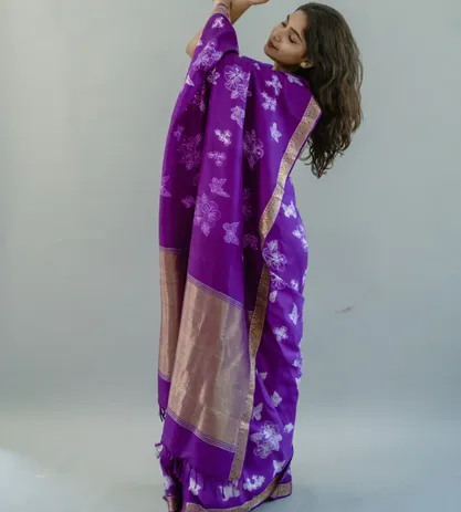 Purple Shibori Kanchipuram Silk Saree3