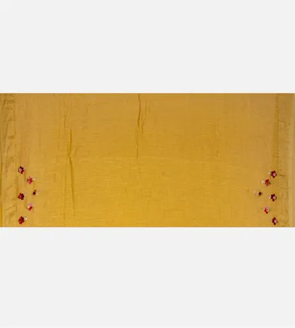 Yellow Linen Saree4