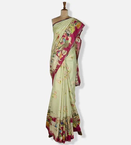 Pastel Green Tussar Embroidery Saree2