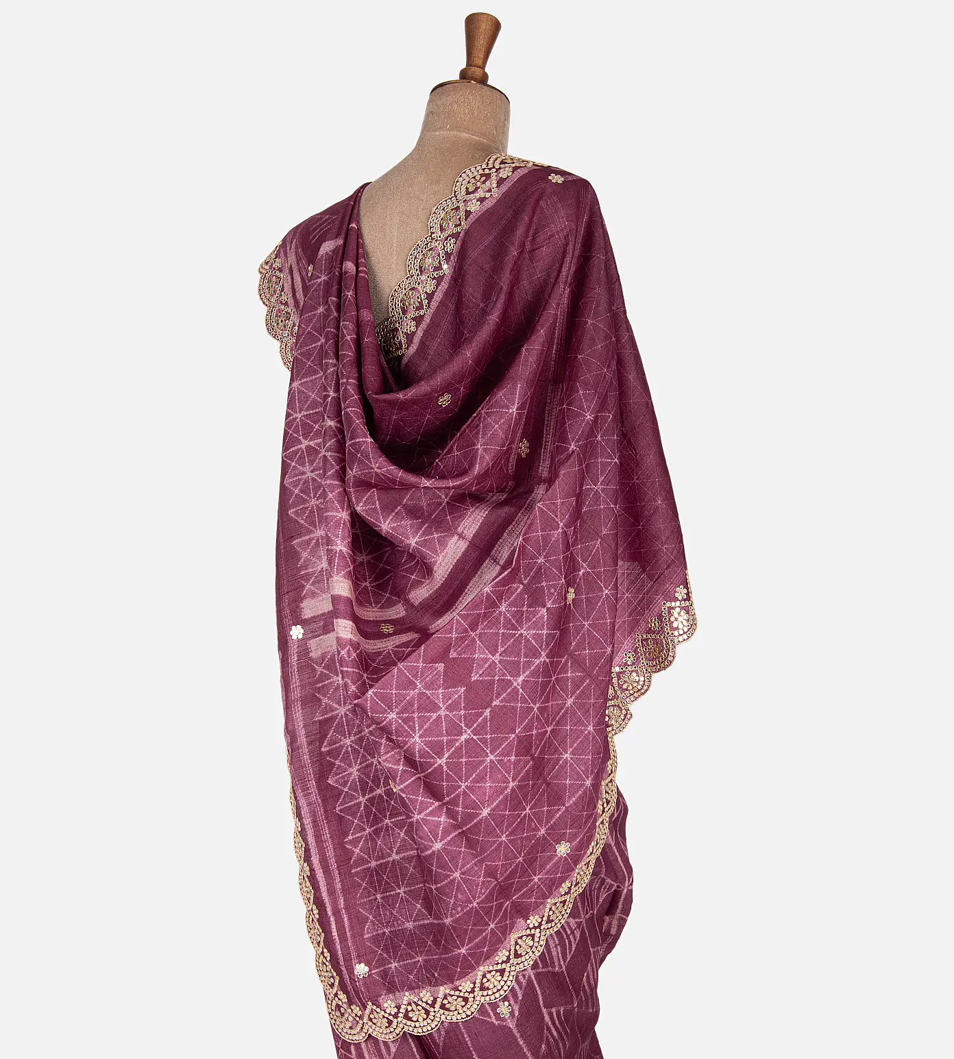 Pink Shibori Tussar Saree3