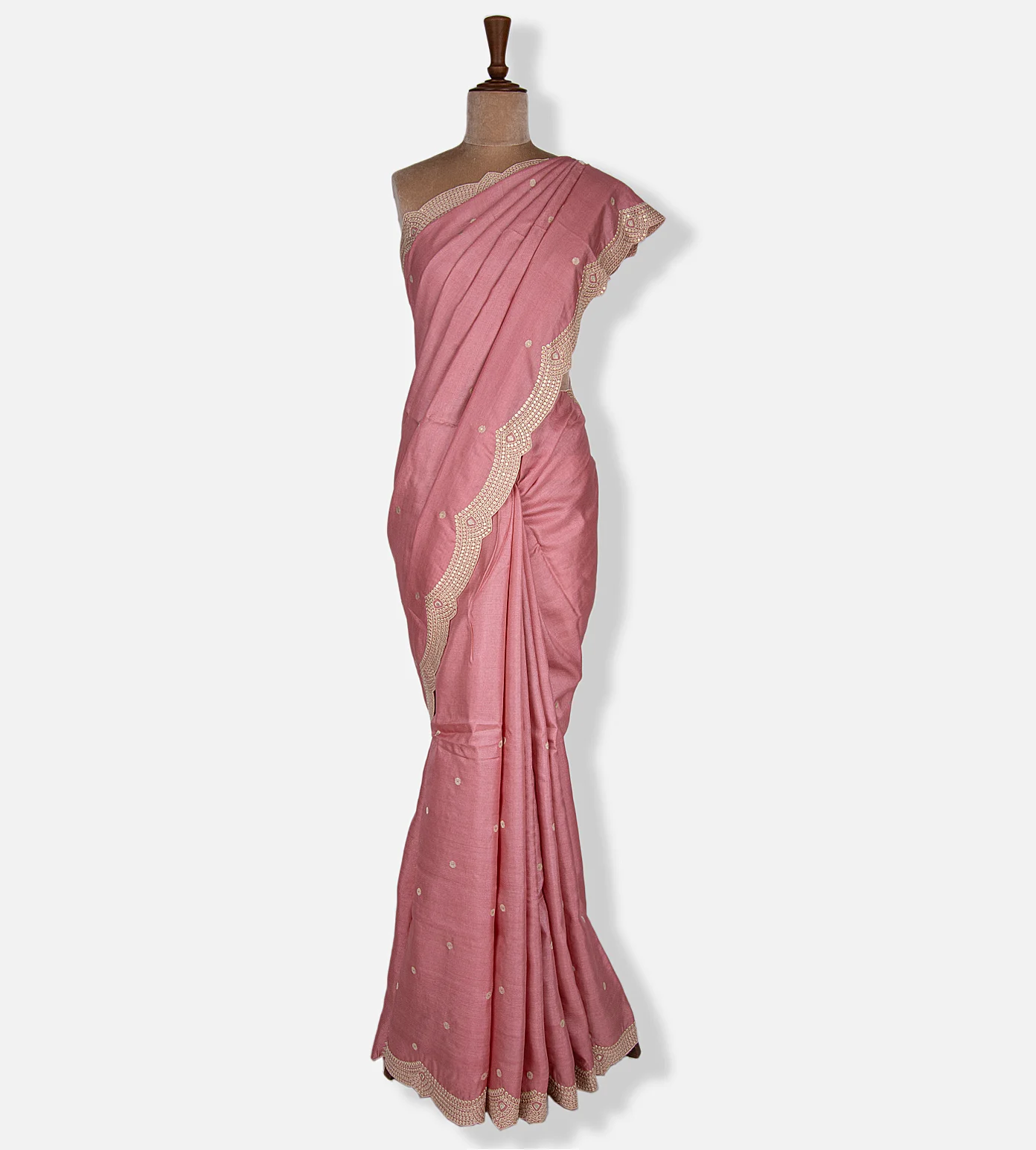 Light Pink Tussar Embroidery Saree2