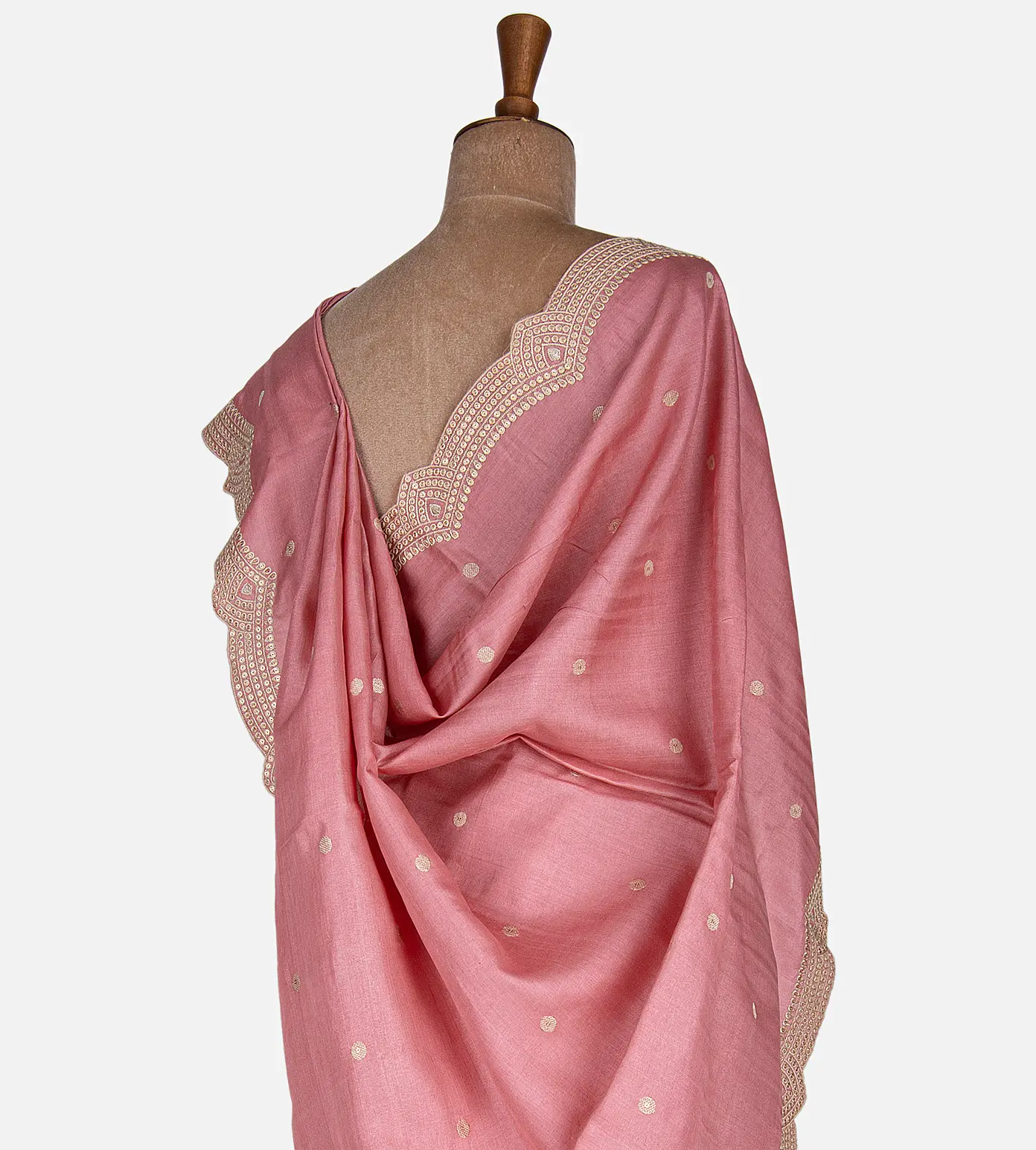 Light Pink Tussar Embroidery Saree3