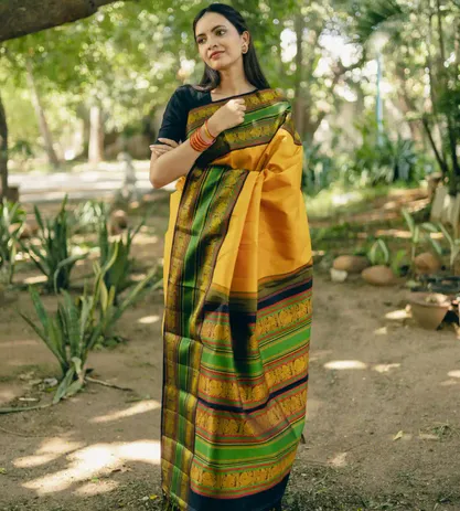 Mango Yellow Kanchipuram Silk Saree4