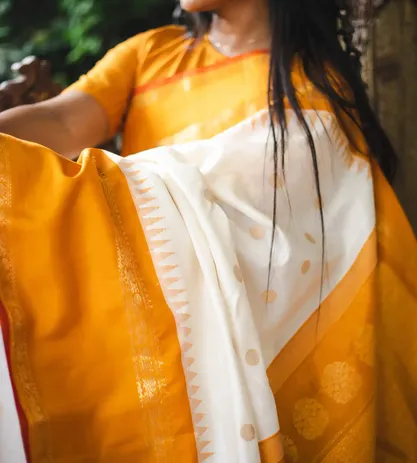 White Gadwal Silk Saree3