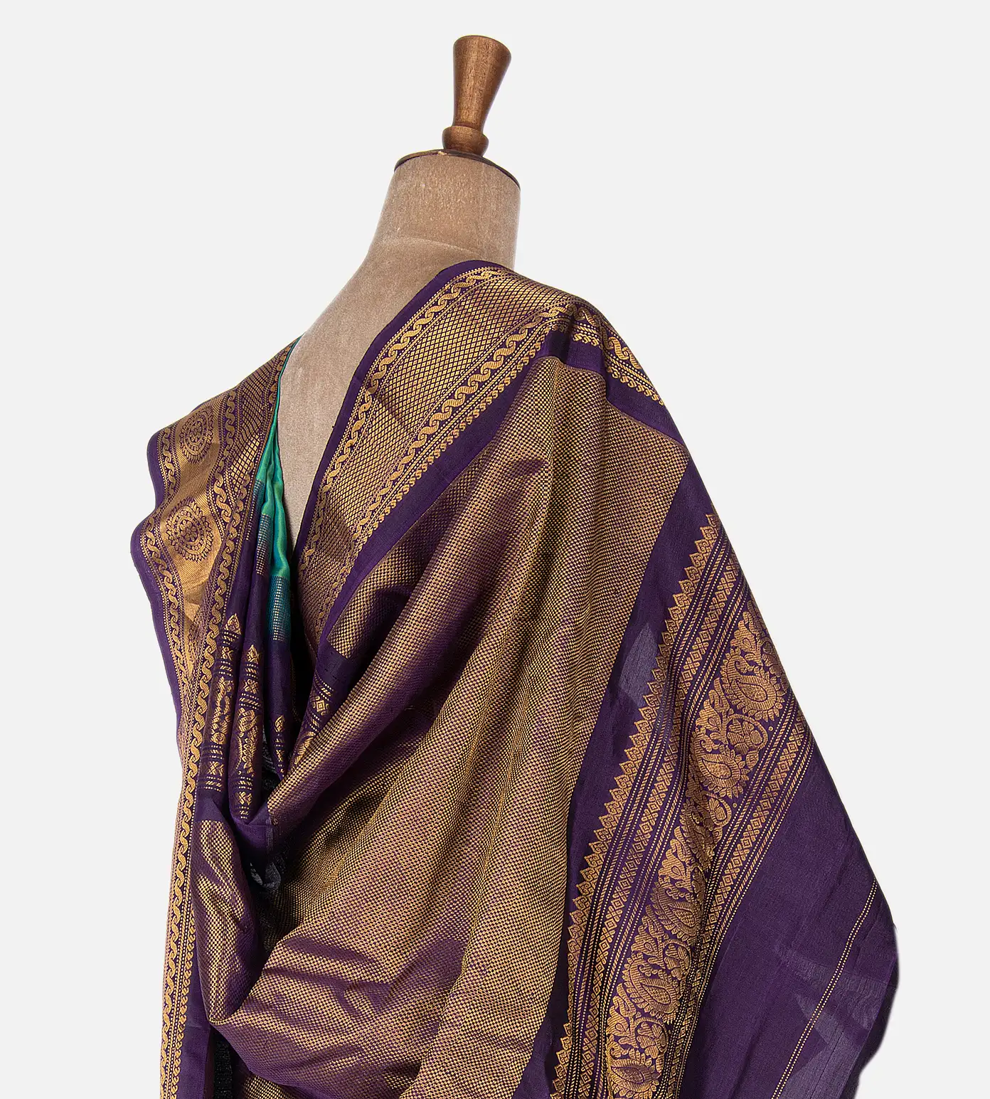 Sea Green Gadwal Silk Saree3