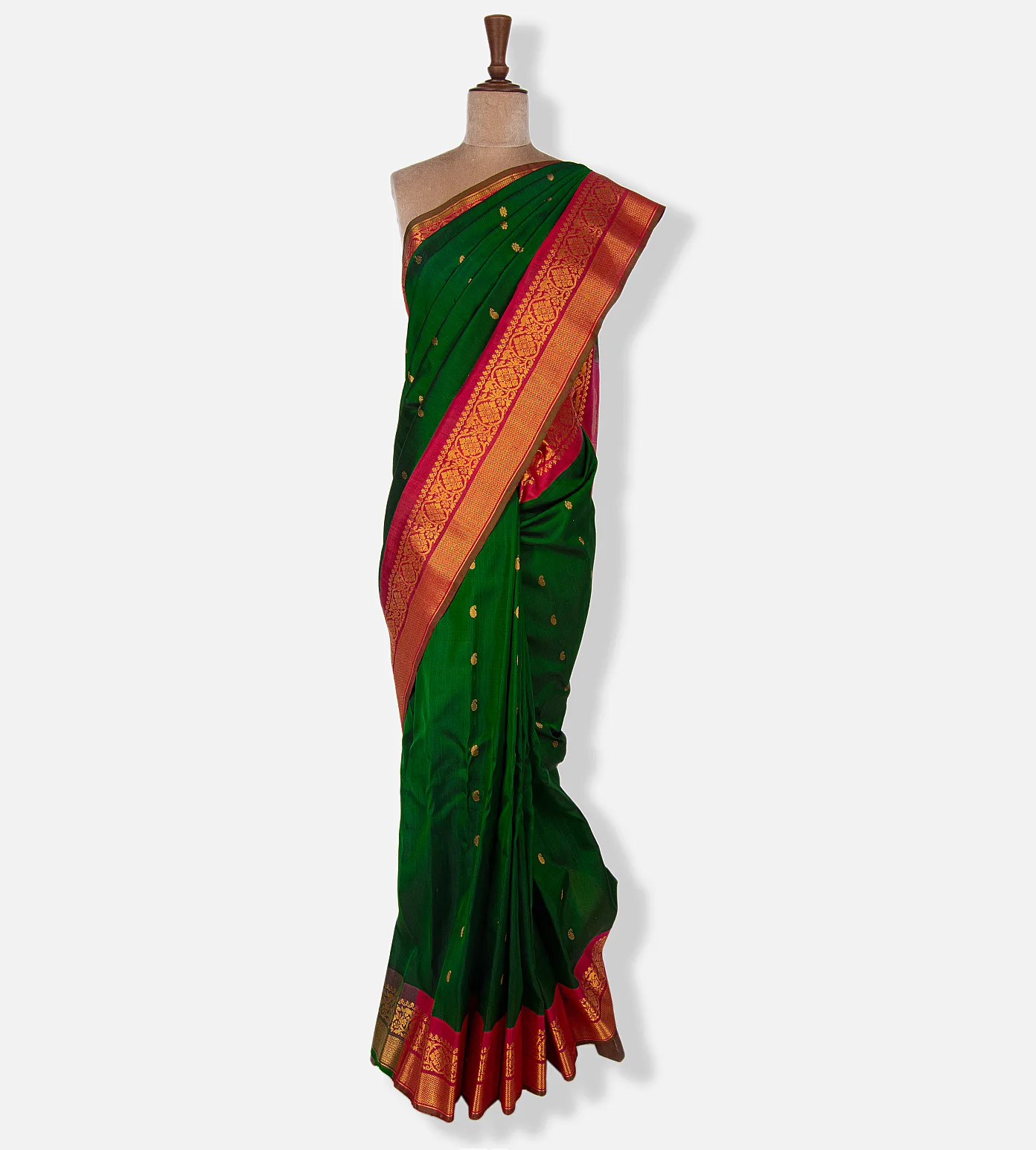 Green Gadwal Silk Saree2