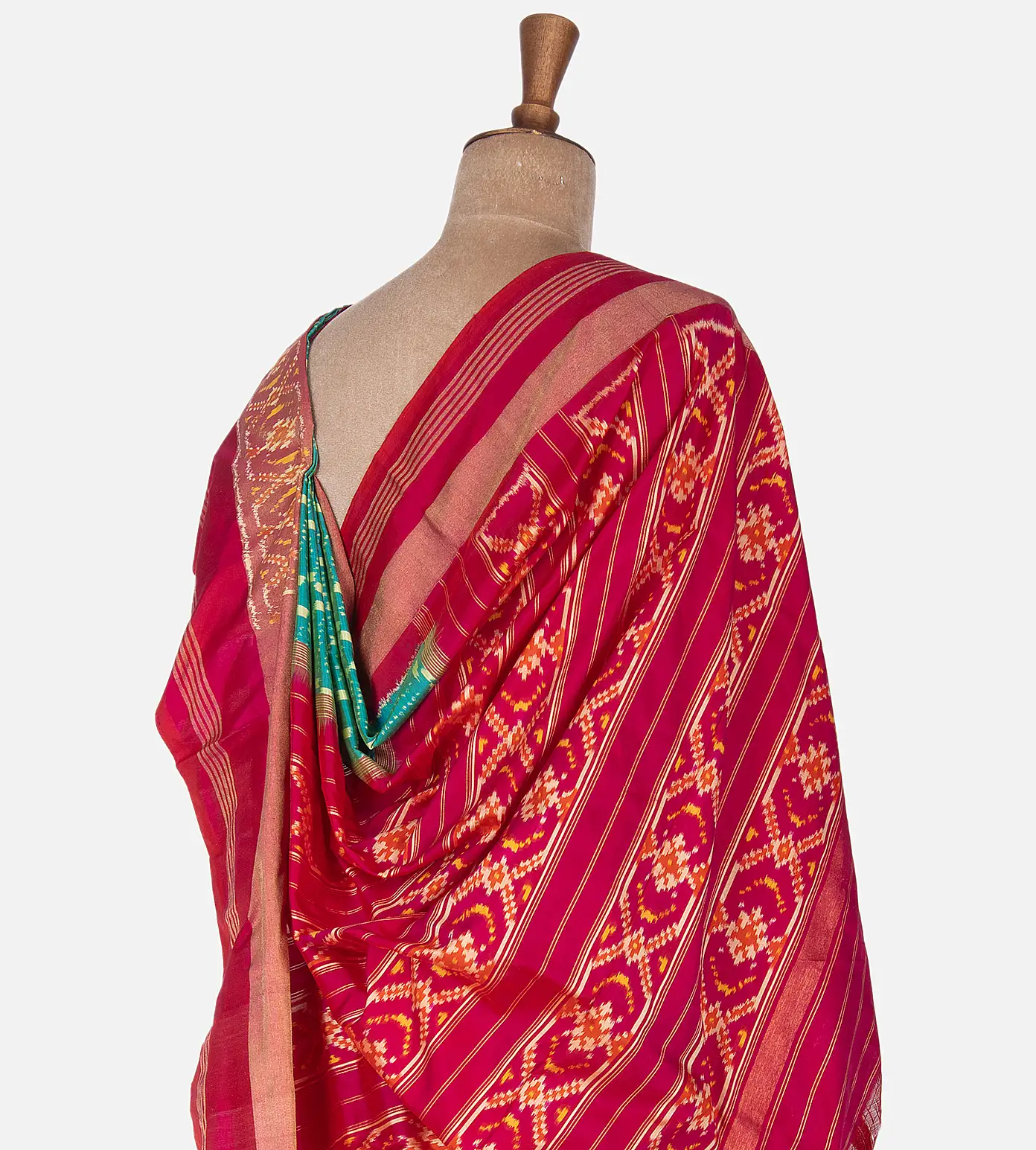 Blue Ikkat Silk Saree3