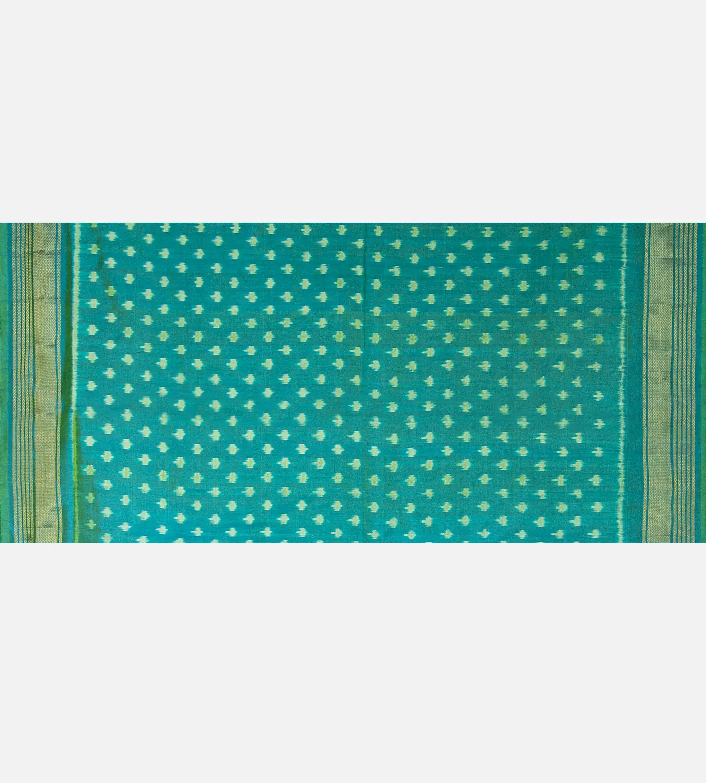 Greenish Yellow Ikkat Silk Saree4