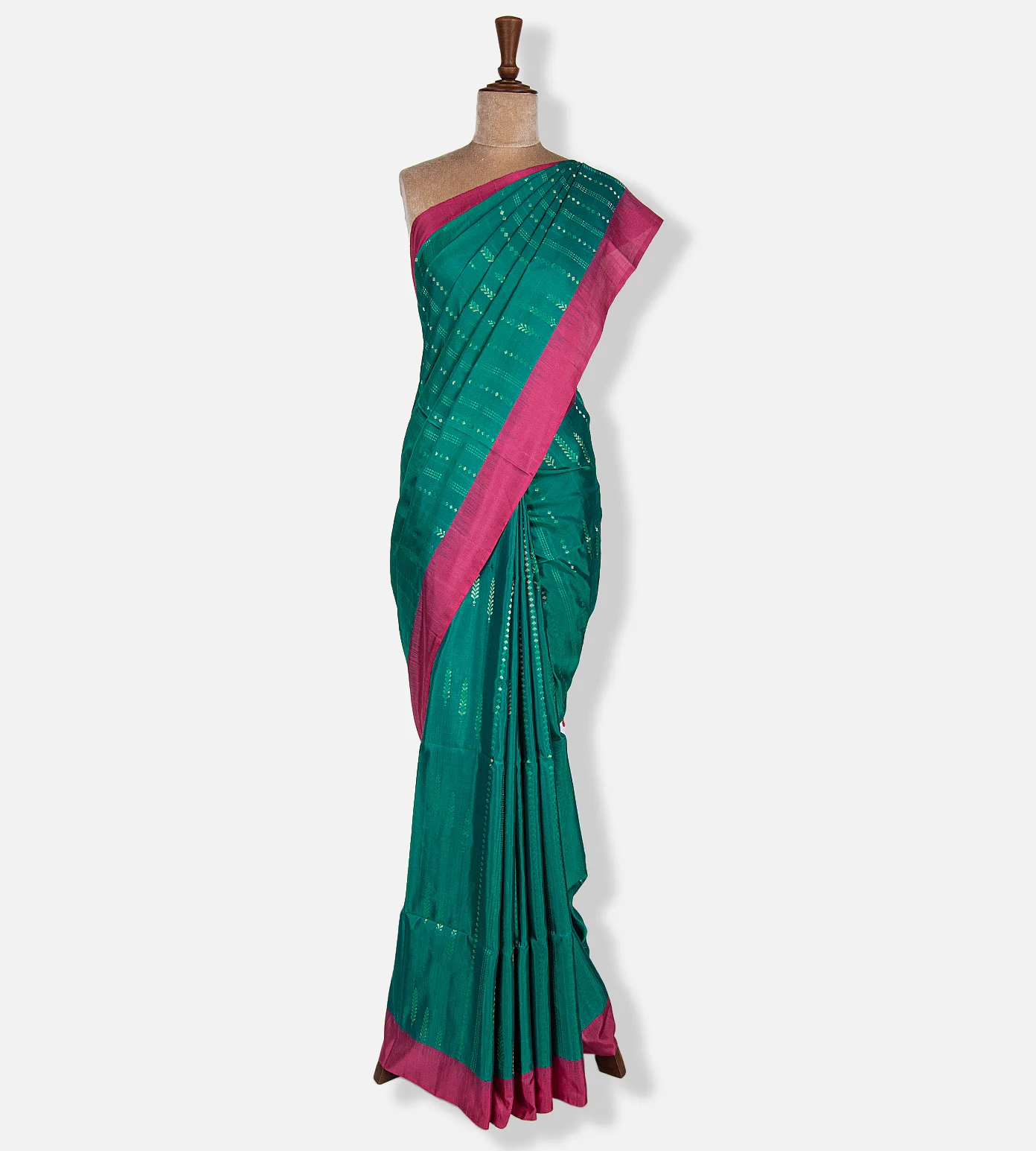 Deep Teal Soft Silk Saree2
