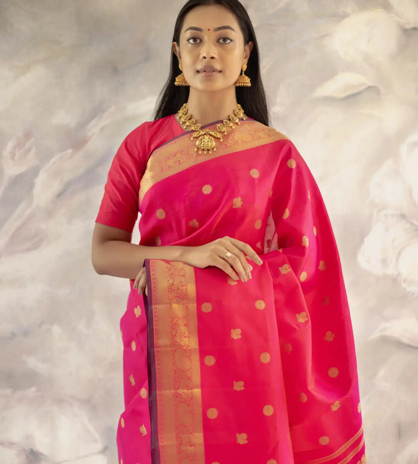 Pink Kanchipuram Silk Saree1