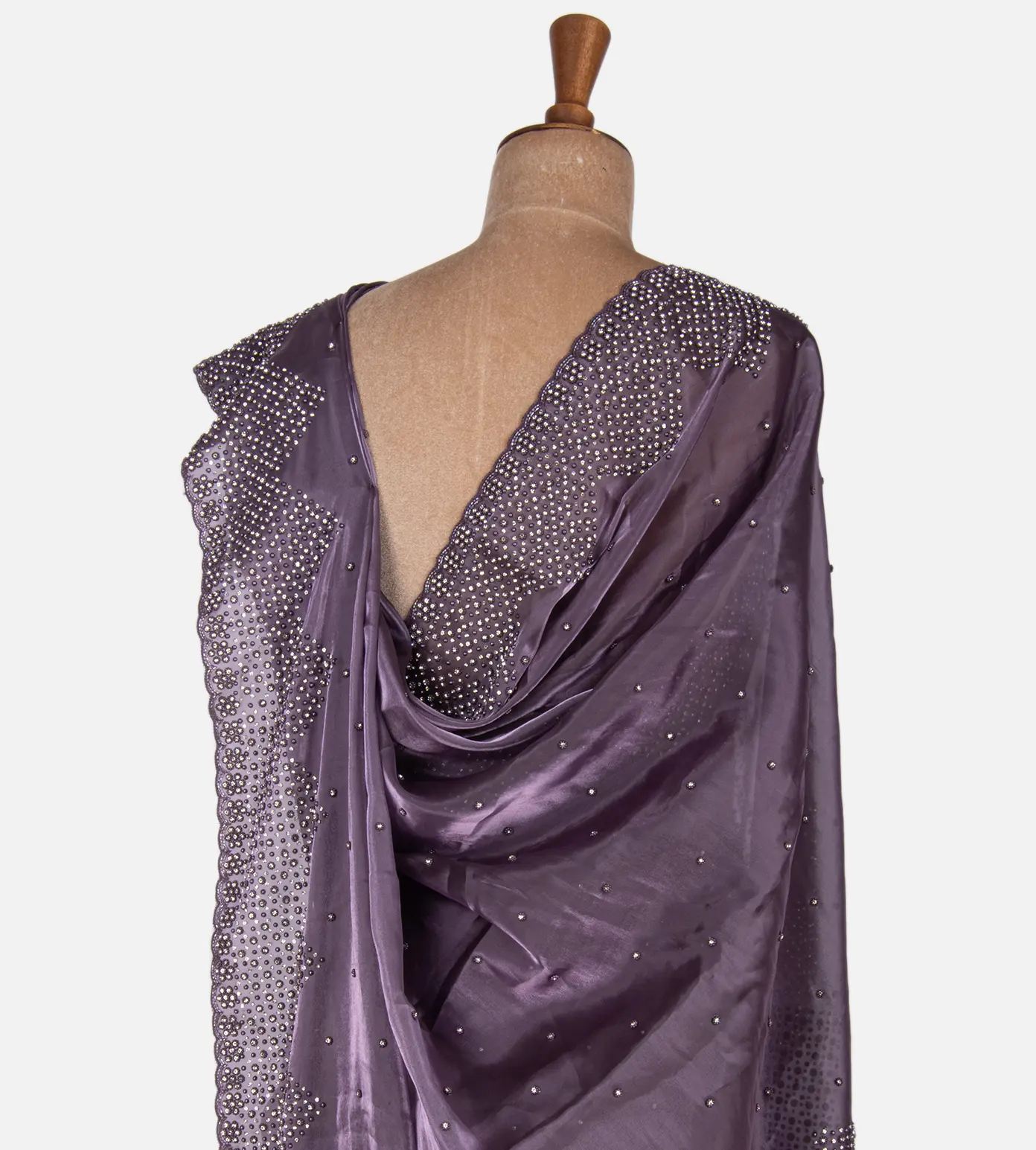 Aubergine Purple Tissue Organza Saree3