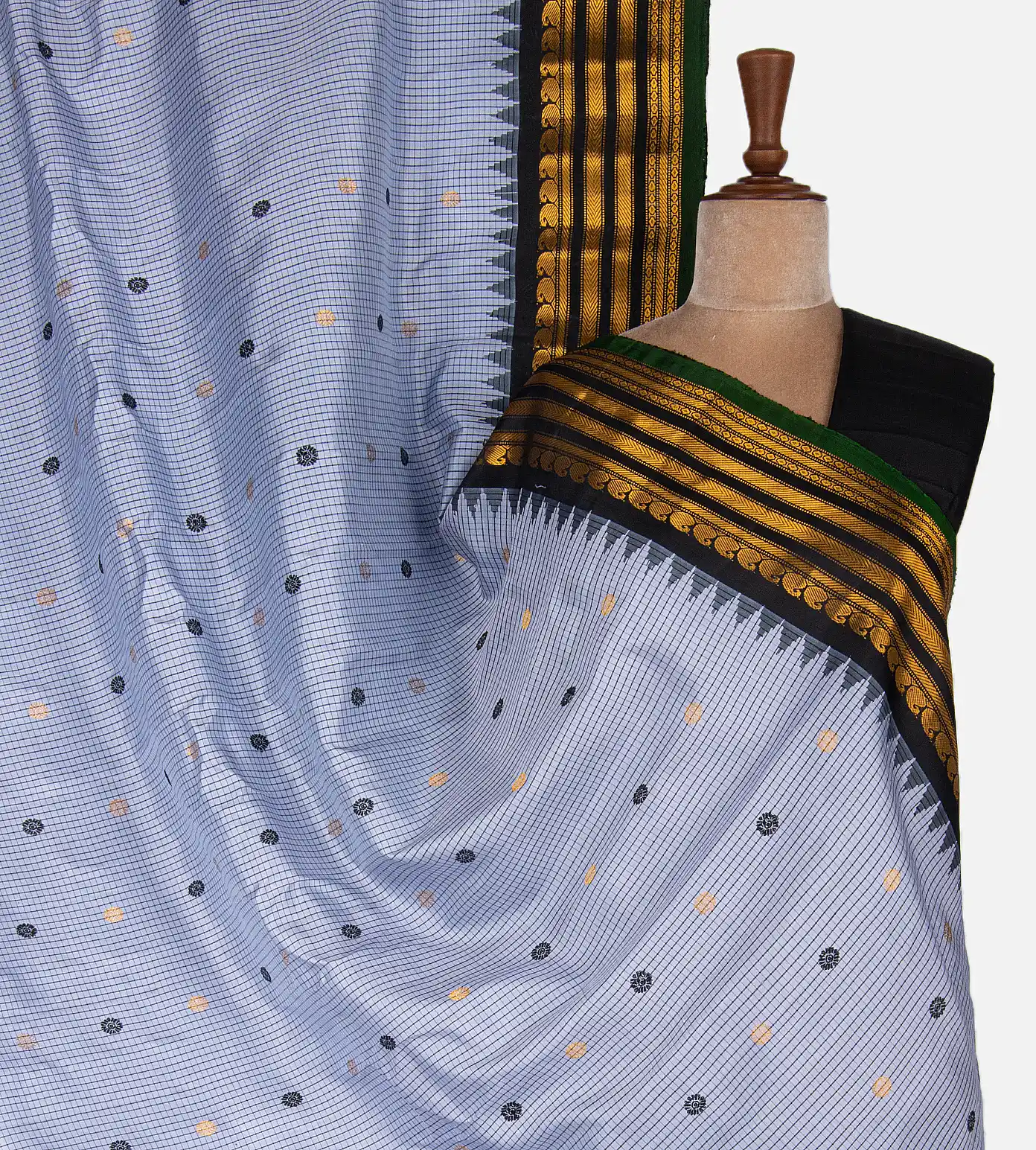 Light Blue Gadwal Silk Saree1