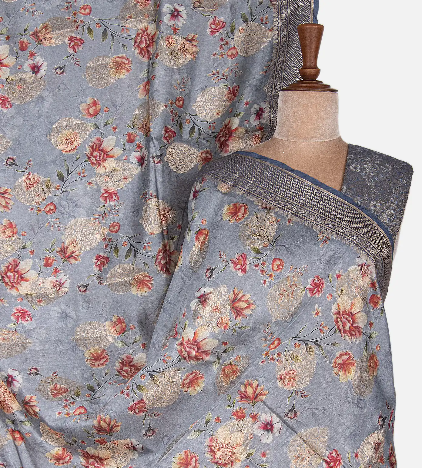 Grey Chaniya Silk Saree1