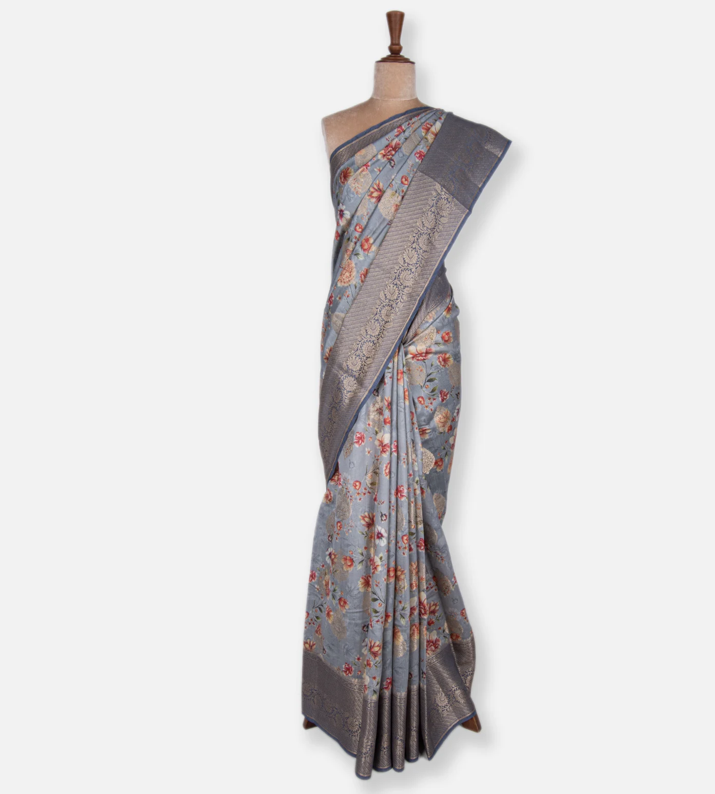 Grey Chaniya Silk Saree2