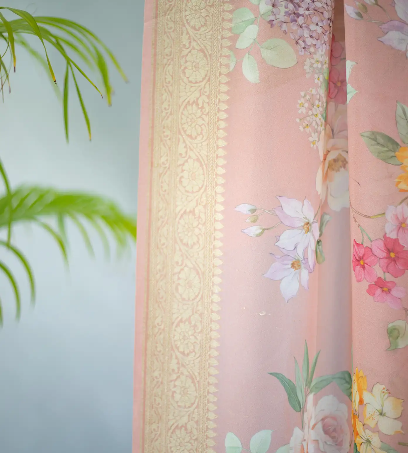 Light Peach Banarasi Georgette Salwar2