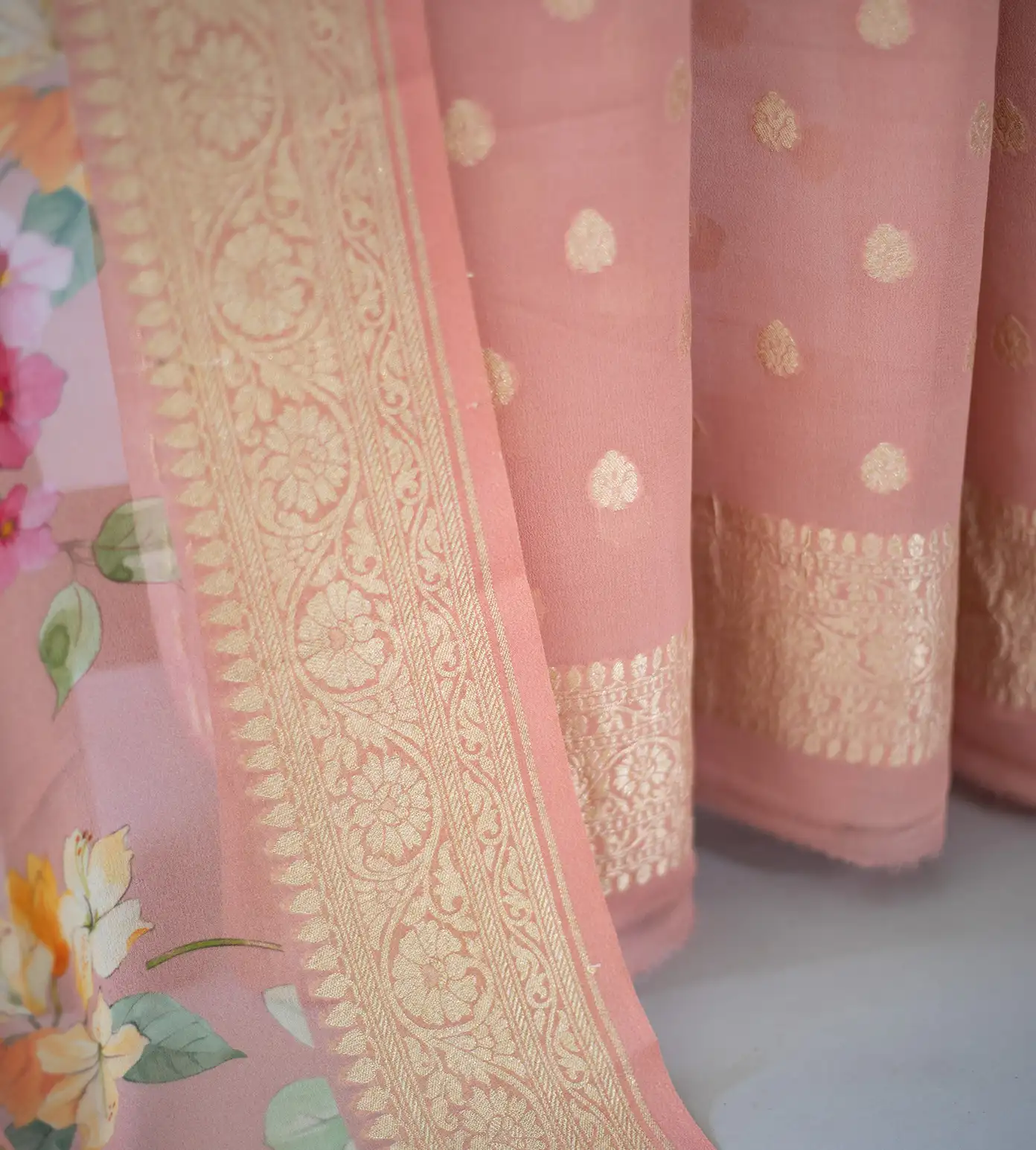 Light Peach Banarasi Georgette Salwar4